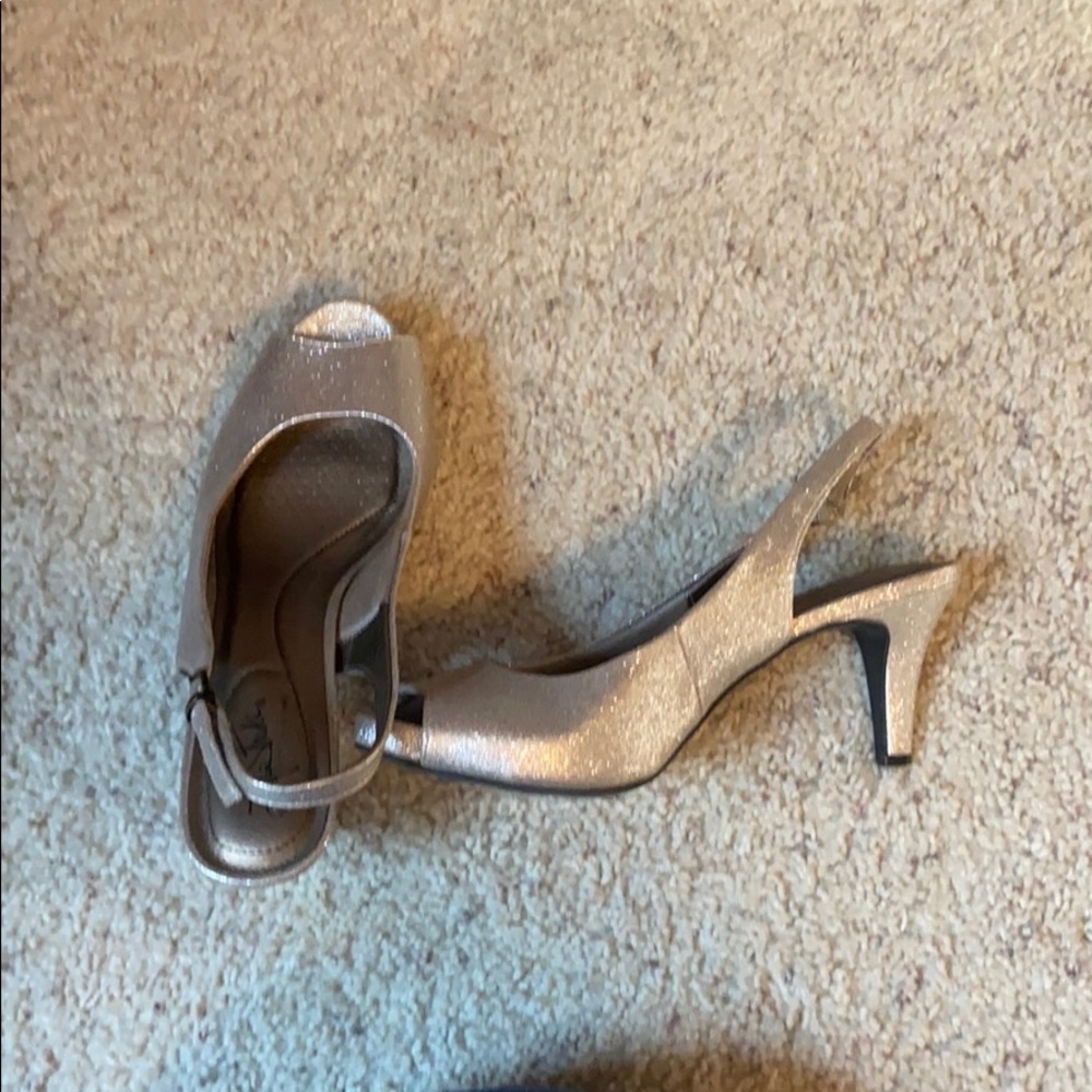 Sparkly peep toe heels